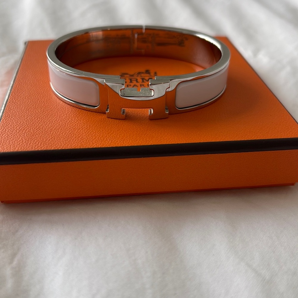 Hermes clic H bracelet - blanc - white PM size